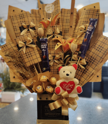 Luxury Chocolate & Teddy Bear Gift Bouquet