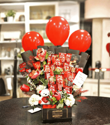 KitKat Chocolate & Red Balloon Celebration Bouquet