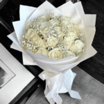 Pure Elegance White Rose & Baby’s Breath Bouquet