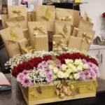 Golden Elegance Flower & Gift Box