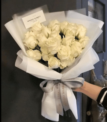 Pure Elegance White Rose Bouquet