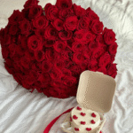 Grand 100 Red Roses Bouquet with Heart Bento Cake