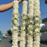 Elegant White Rose & Chrysanthemum Wedding Varmala