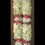 Elegant Red and White Rose Wedding Varmala with Baby’s Breath