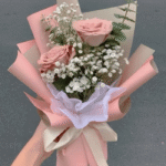 Blush Pink Roses & Baby’s Breath Petite Bouquet
