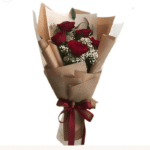 Elegant Red Roses & Baby’s Breath Bouquet