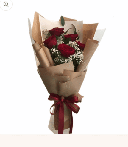 Elegant Red Roses & Baby’s Breath Bouquet