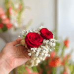 Elegant Red Rose & Baby's Breath Floral Gaja