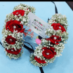 Red Rose & Baby’s Breath Floral Hair Gajray (Pair)