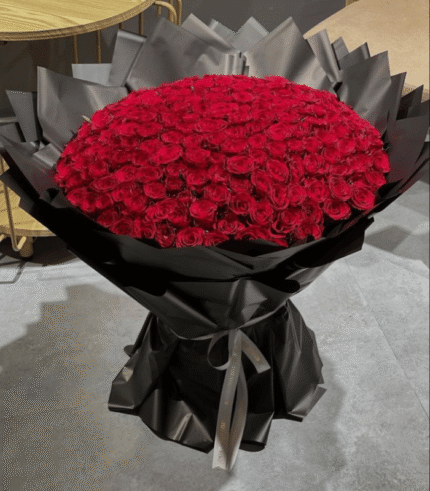 Prestige Red Rose Box Arrangement with Satin Ribbon