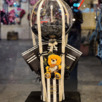 Elegant Hot Air Balloon Box with Golden Teddy Bear