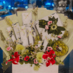 Marble-Wrapped Gift Hamper with Ferrero Rocher & Mixed Florals