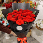 Classic Red Roses Bouquet in Sleek Black Wrap
