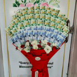 Premium Cash & Floral Fan Bouquet – 1000 & 500 PKR Denominations
