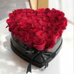 Heart-Shaped Red Rose Box Arrangement