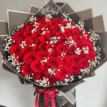Grand Red Rose Bouquet with Baby’s Breath