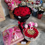 Luxury Red Rose & Ferrero Rocher Combo Tray with Gift Basket